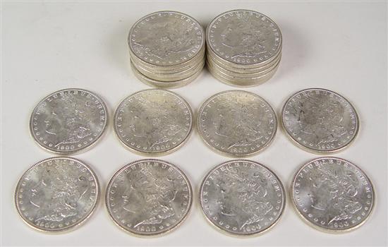 Appraisal: Beautiful Roll of BU Morgan Dollars All coins grade at