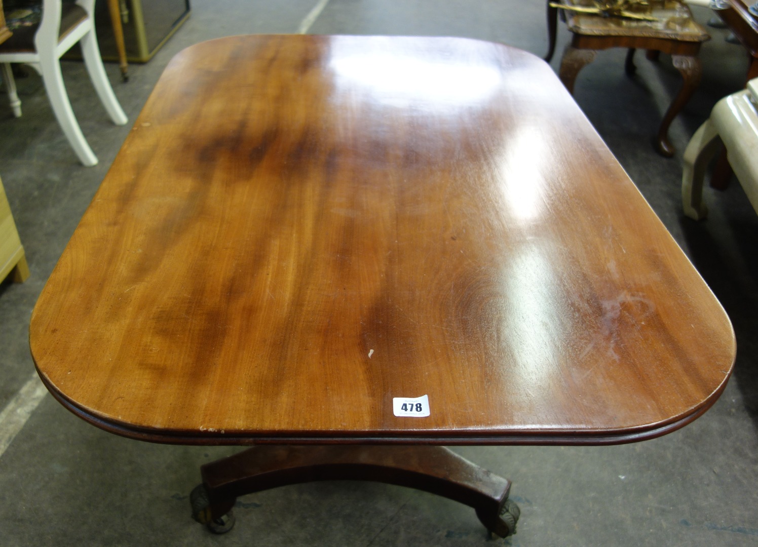 Appraisal: An early th century mahogany pedestal table the rectangular tilt-top