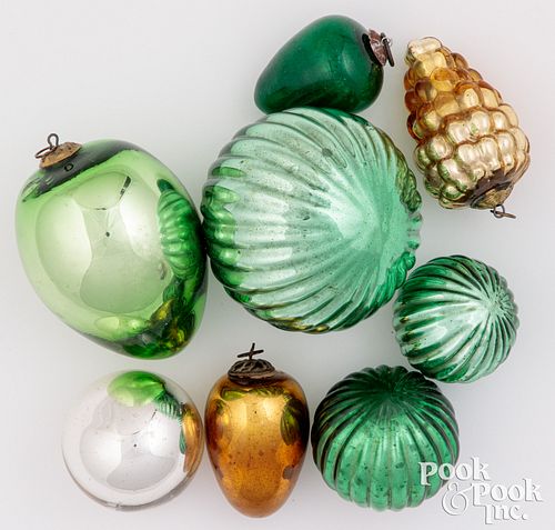 Appraisal: EIGHT KUGEL ORNAMENTSEight Kugel ornaments to include ribbed round grape