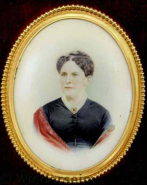 Appraisal: Miniature watercolor portrait on ivory of a woman late th