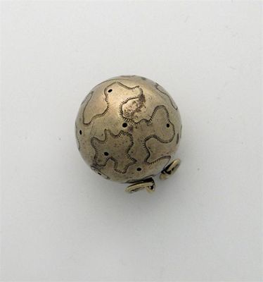 Appraisal: A George III silver gilt pomander ball with wigglework decoration