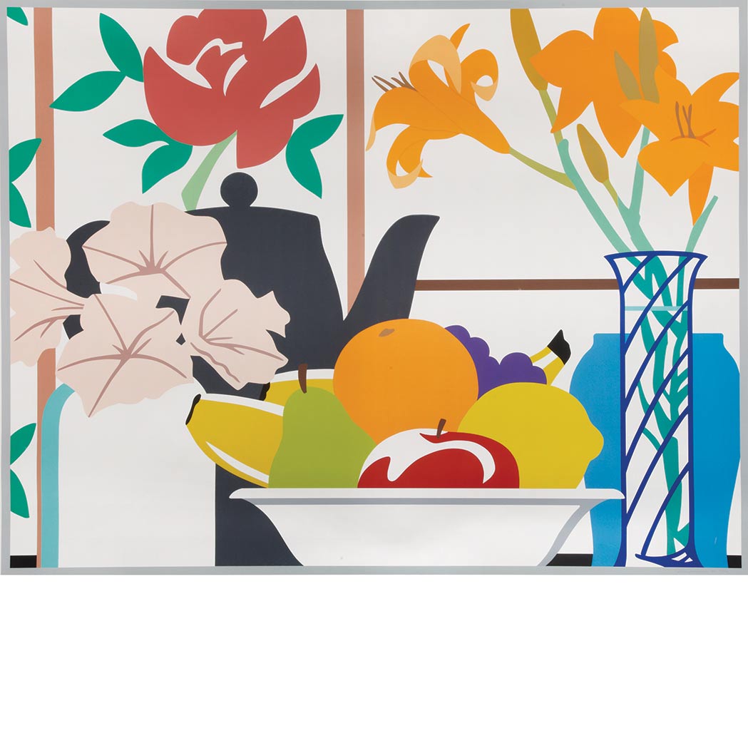 Appraisal: Tom Wesselmann - STILL LIFE WITH PETUNIAS LILIES AND FRUIT