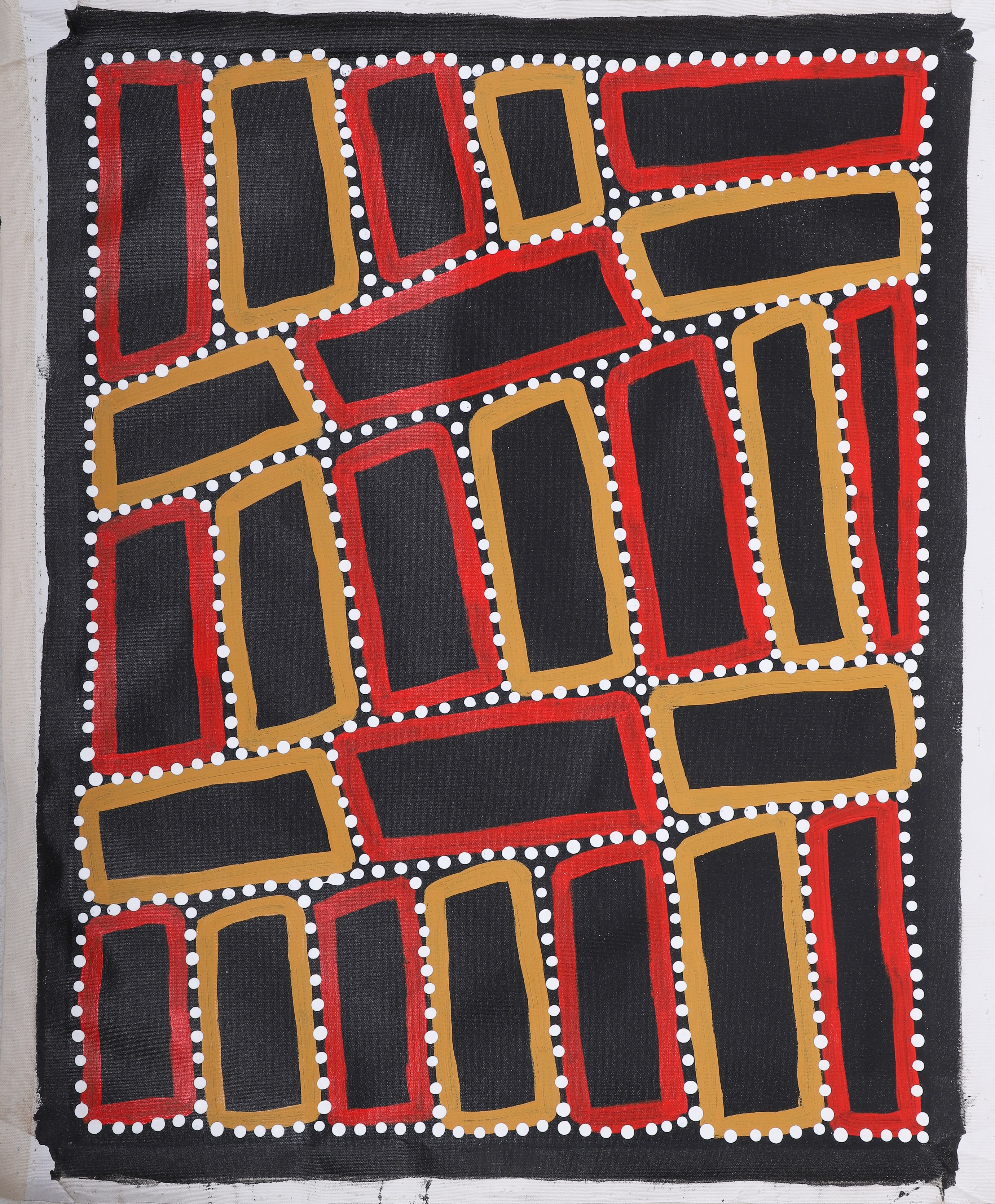 Appraisal: Walala Tjapaltjarri Australian b Aboriginal Painting Tingari Story acrylic on