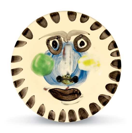 Appraisal: PABLO PICASSO Face No Glazed terre de fa ence plate