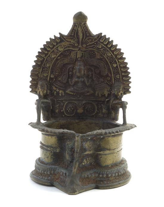 Appraisal: Sale Lot An Indian Bronze Ceremonial Vessel Height inches -