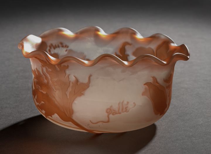 Appraisal: Emile Galle - Nancy Cameo-Cut Glass Bowl fourth quarter th