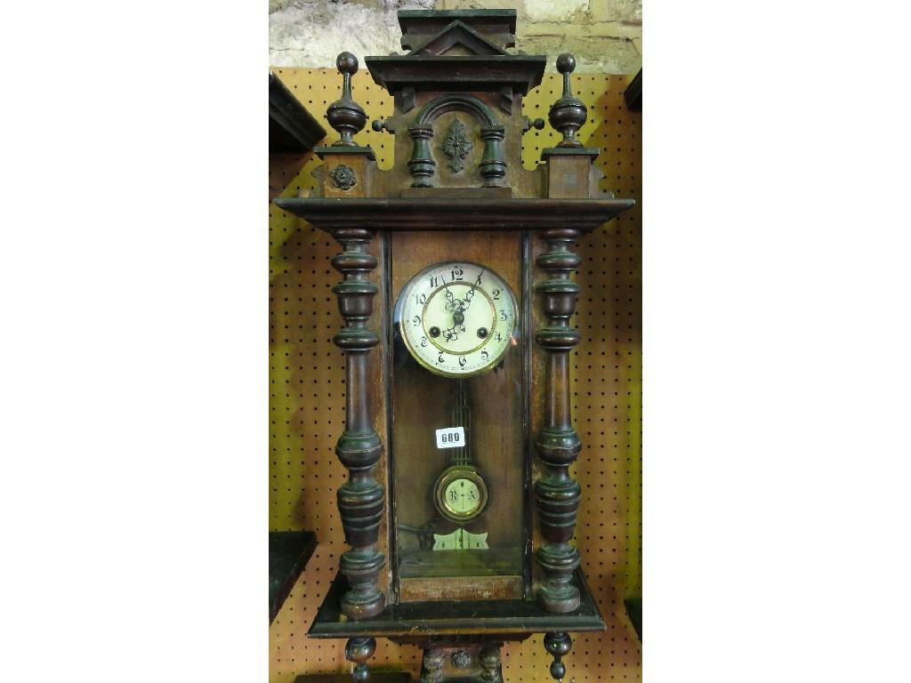 Appraisal: A late th century wall clock with applied mouldings and