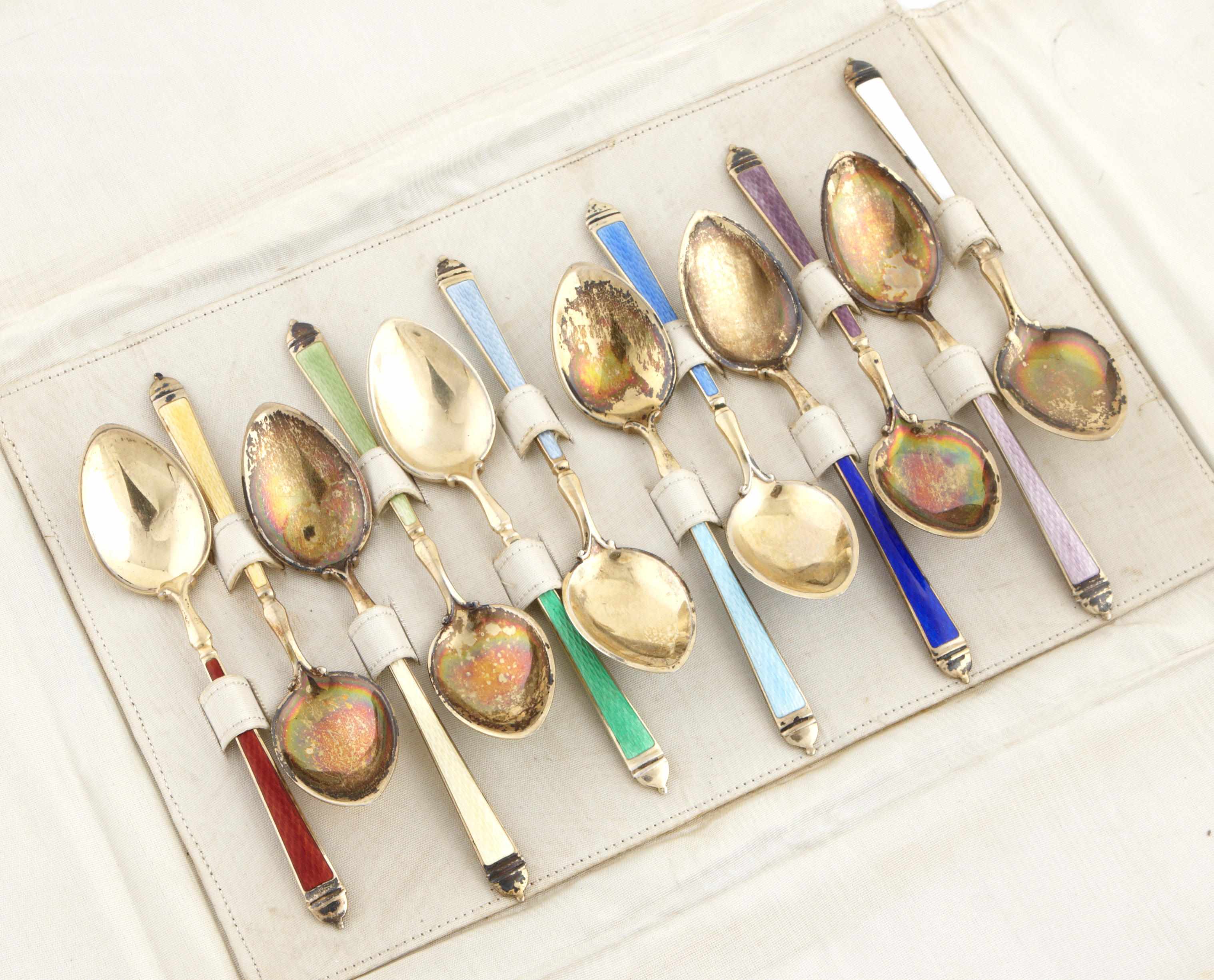 Appraisal: A group of American sterling silver and enamelled flatware Late