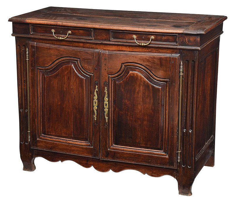 Appraisal: Provincial Louis XV Paneled Walnut Server French late th century