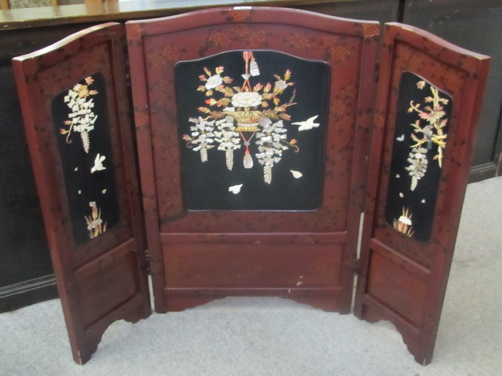 Appraisal: Chinese lacquered folding screen