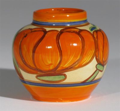 Appraisal: Orange Lily' a Clarice Cliff miniature vase painted in colours