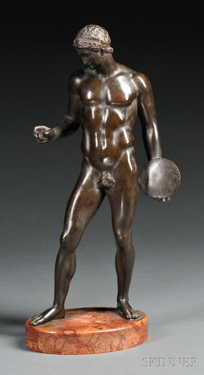 Appraisal: Classical-style Bronze Figure of a Man with a dark patina