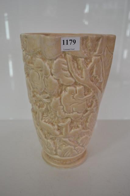 Appraisal: BESWICK POTTERY DEER VASE WITH EMBOSSED FOREST MOTIF