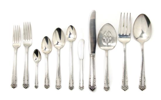 Appraisal: An American Partial Sterling Silver Flatware Service Lunt