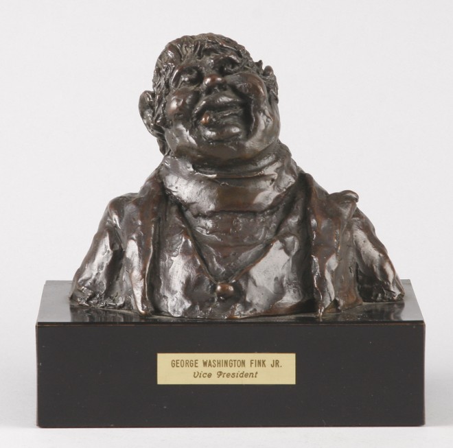 Appraisal: Portrait bust of George Washington Fink Jr signed and numbered