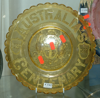 Appraisal: AUSTRALIA CENTENNARY AMBER GLASS PLATE