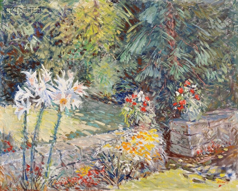 Appraisal: Roger Wilson Dennis American - Garden with Lilies Signed Dennis