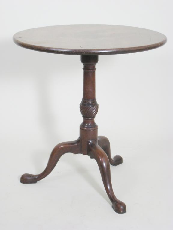 Appraisal: A Georgian mahogany Pillar Table with circular top on turned