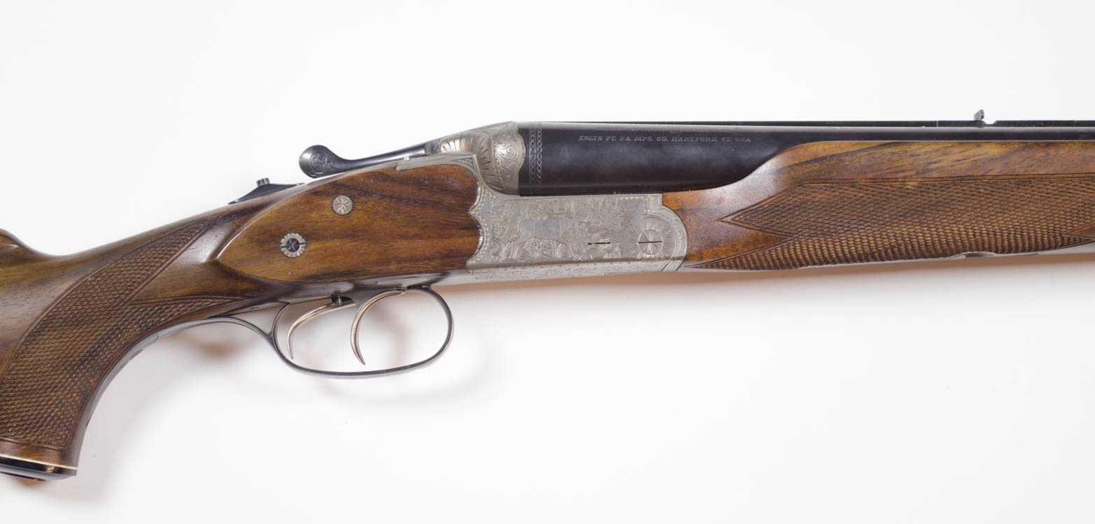 Appraisal: COLT-SAUER MODEL DRILLING RIFLE SxS gauge shotgun with - rifle