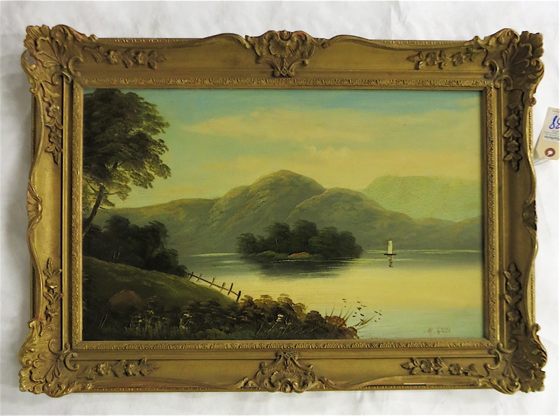 Appraisal: M WILLS OIL ON BOARD American early th century Hudson