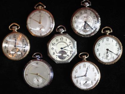 Appraisal: Seven open face pocket watches th th century