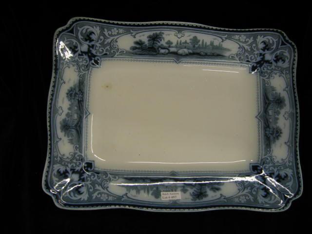 Appraisal: Victorian Blue White Ironstone Verona Platter x