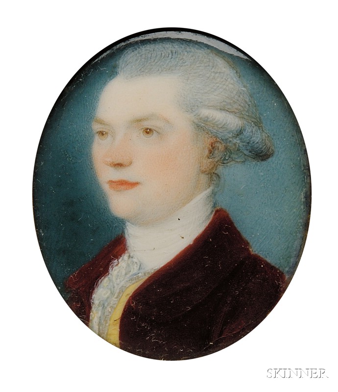 Appraisal: Portrait Miniature of a Gentleman Wearing a Powdered Wig and