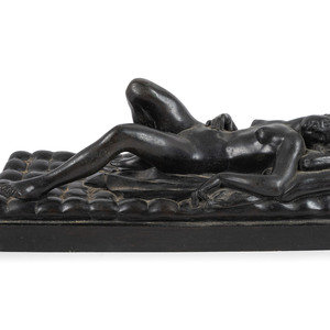 Appraisal: A Cast Bronze Figure of a Reclining Nude Woman unmarked