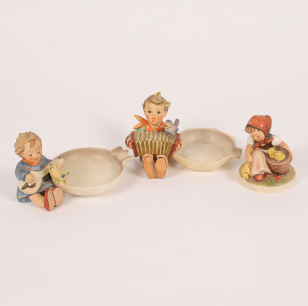 Appraisal: Three Hummel figures ashtray ashtray Chick Girl Tallest Very good