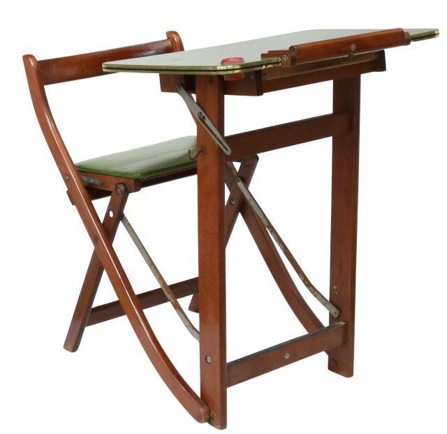 Appraisal: Vintage child's folding school desk and chair mid th c