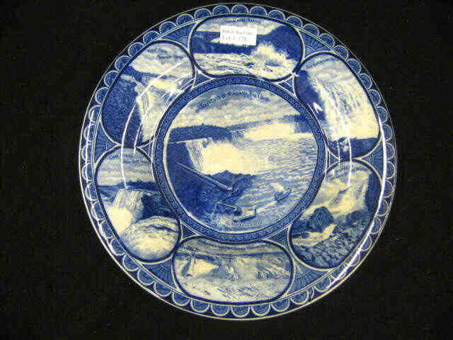 Appraisal: Rowland Marseilles Blue White Souvenir Plate Niagara Falls