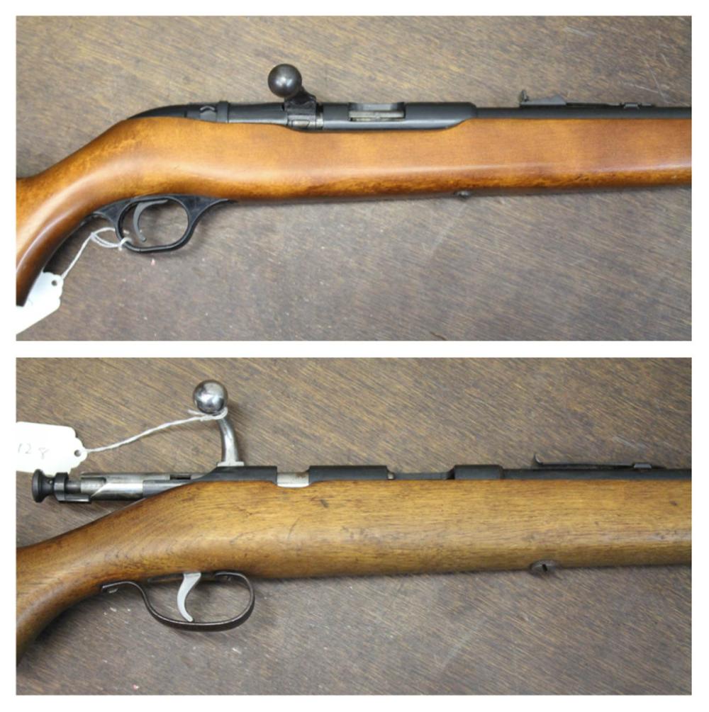 Appraisal: TWO SINGLE SHOT BOLT ACTION RIFLES Stevens model barrel walnut