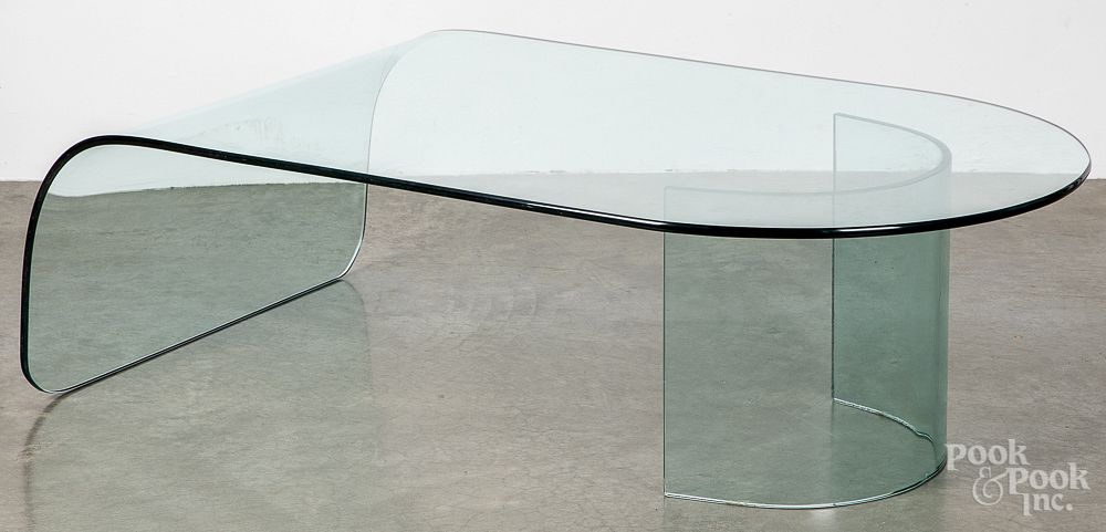 Appraisal: Mid-century modern style glass coffee table Mid-century modern style glass