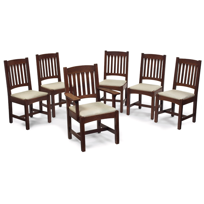 Appraisal: L and JG Stickley dining chairs set of six and