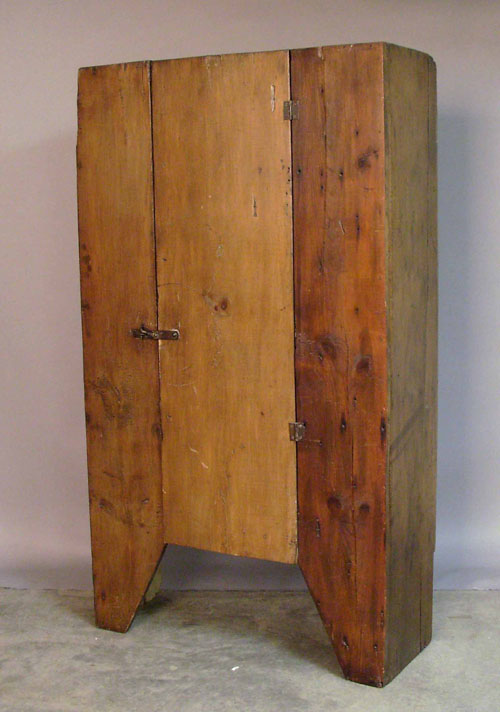 Appraisal: Primitive pine wall cupboard h w