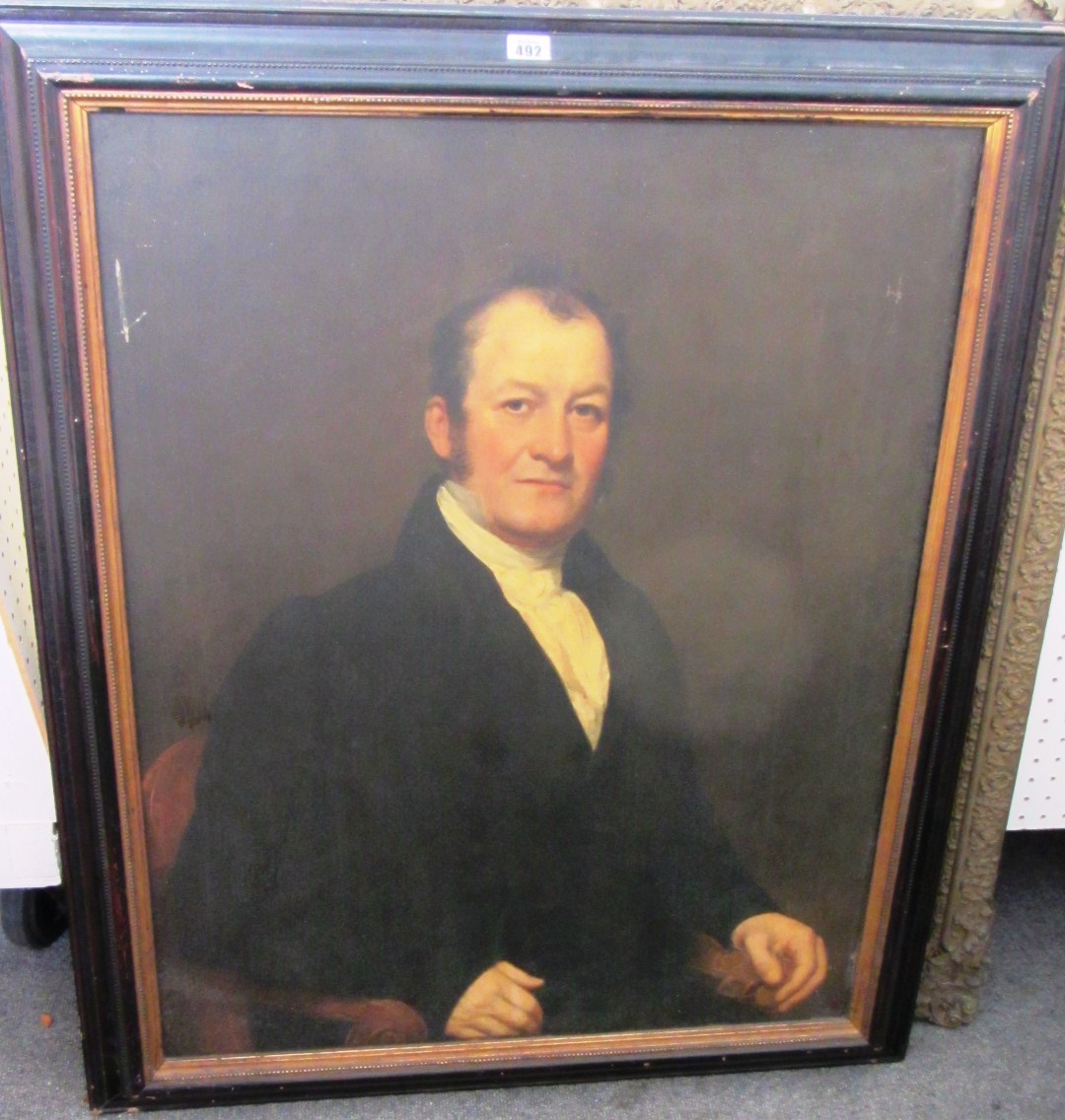 Appraisal: English School th century Portrait of a gentleman oil on