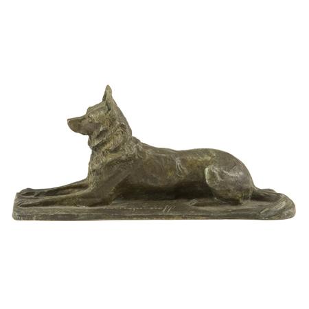 Appraisal: Bronze Figure of a German Shepherd Estimate -