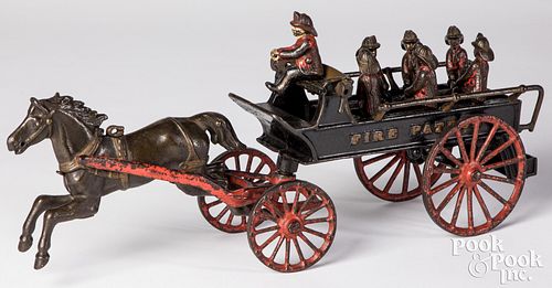 Appraisal: IVES PAINTED CAST IRON FIRE PATROL WAGONIves painted cast iron