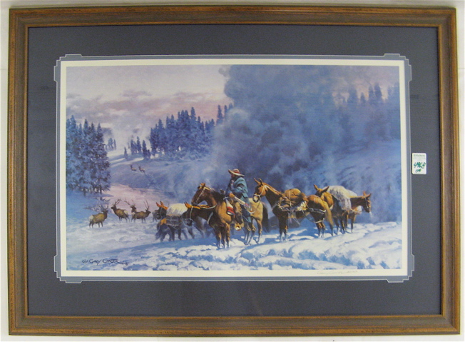 Appraisal: GARY CARTER TWO WESTERN COLOR PRINTS in limited edition American