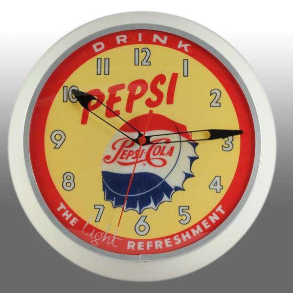 Appraisal: Pepsi-Cola The Light Refreshment Clock Description Marked The Light Refreshment