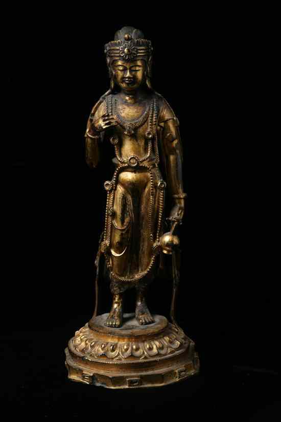 Appraisal: CHINESE GILT BRONZE FIGURE OF MAITREYA th century or earlier