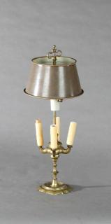 Appraisal: Unusual Bronze Bouillotte Lamp th c construct Unusual Bronze Bouillotte