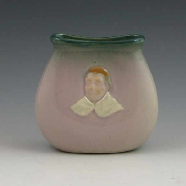 Appraisal: Weller pillow vase with monk Marked WELLER X Mint ''