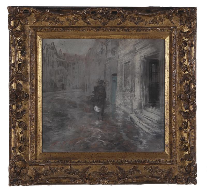 Appraisal: Everett Shinn New York - GREEN DOOR pastel framed signed