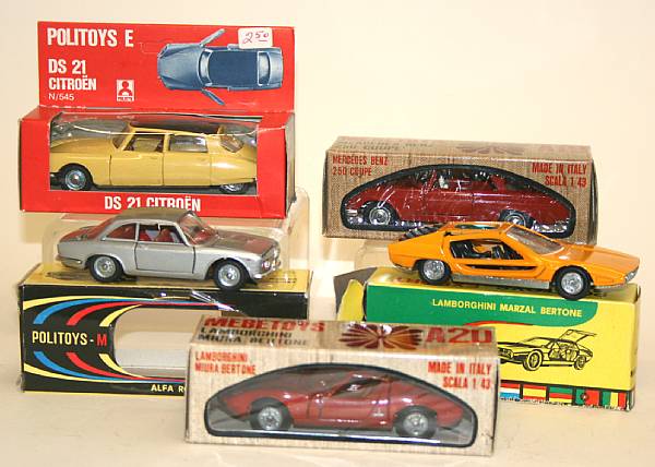 Appraisal: Politoy diecast cars Lot of boxed rd scale cars from