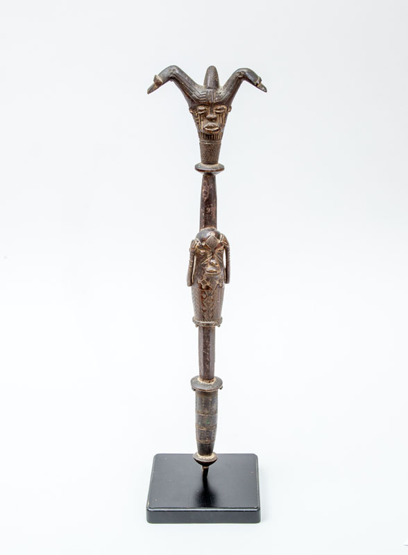 Appraisal: OGONI BRONZE CEREMONIAL STAFF NIGERIA x in Provenance Eric Robertson