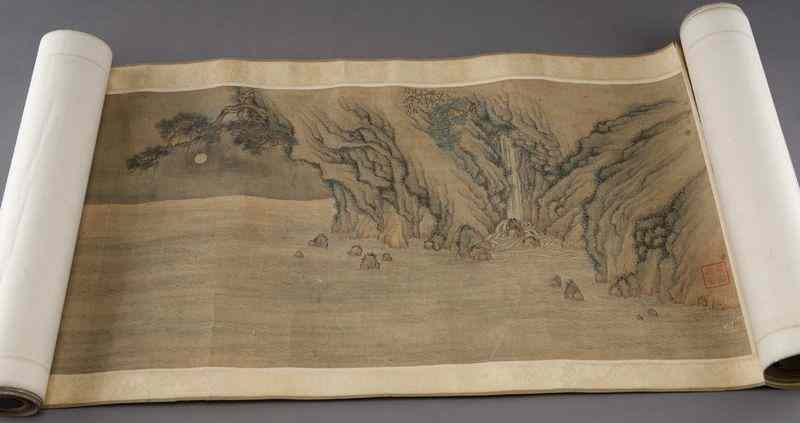 Appraisal: Chinese watercolor hand scroll att to Yu Ji depicting Su