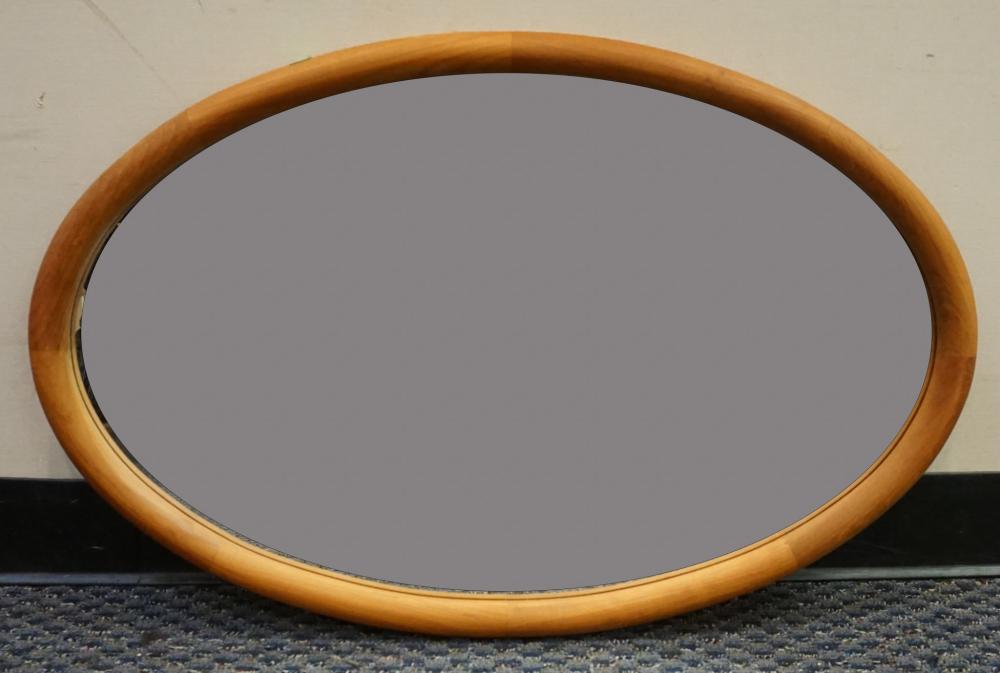 Appraisal: Danish Mid-Century Modern Teak Frame Oval Mirror by Vildbjerg Frame