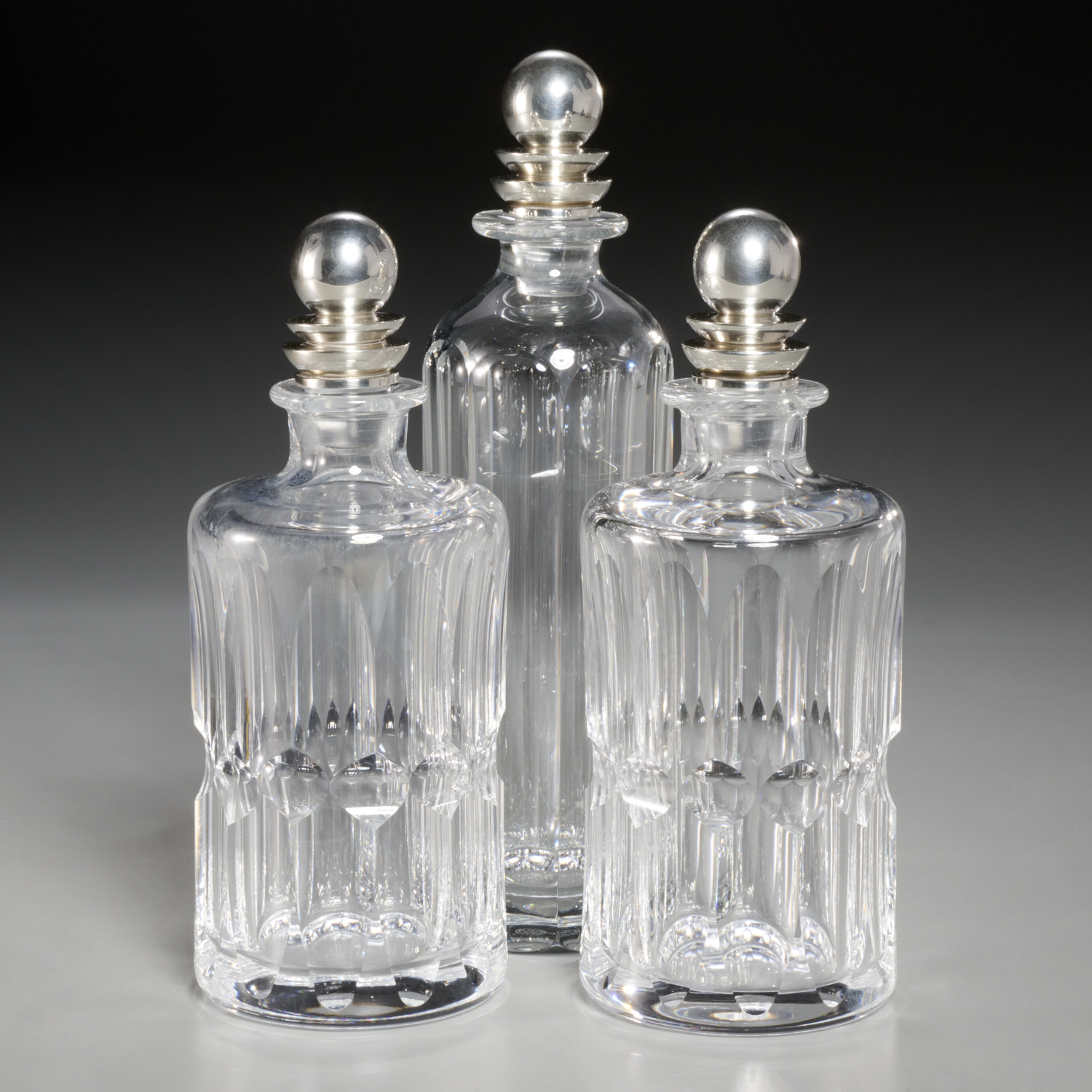 Appraisal: HARALD NIELSEN FOR GEORG JENSEN DECANTERS Designed c s Denmark