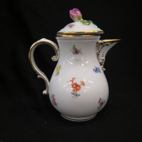 Appraisal: Meissen Handpainted Porcelain Cream Jugor Pitcher floral sprays gold trim